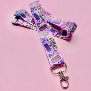 Biscuits Lanyard - Tea & Coffee - Tea Gifts - Cute - Work - College - Uni - Id Badge - Pin Collection - School - Keys - Keychain - Kellylou