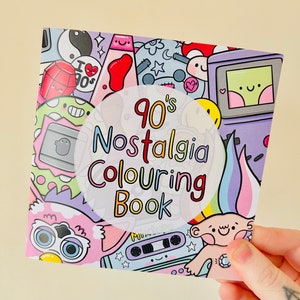 Mini livre de coloriage nostalgie des années 90 mignon Furby jouets coloriage coloriage pour adulte feuille d'autocollants vinyle pleine conscience Kellylou image 2