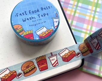 Fast Food Pals - Nuggets - Fries - Burger - Food Washi - Stationery - Washi Set - Cute - Journalling - Scrapbooking - Kawaii - Kellylou