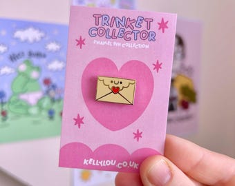 Mini Envelope Enamel Pin: Gold Plated - Love Letter - Lapel - Penpal - Snail Mail - Letters - Trinket