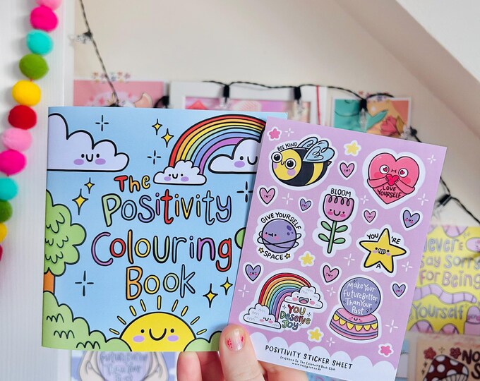 The Positivity Colouring Book & Sticker Sheet : Mindfulness - Mental Health - Coloring Books - Adult Colouring - Positive