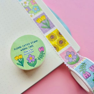Floral Cuties Stempel Washi Tape - Blumen - Frühling - Briefe - Post - Planer - Süßes Briefpapier - Journaling - Scrapbook - Kellylou