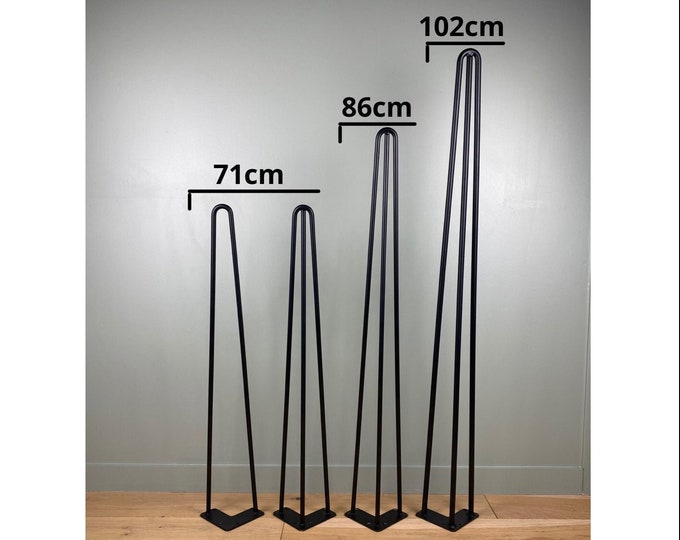 1 Black Metal Hairpin Leg 71cm / 86cm / 102cm