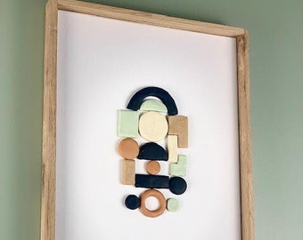 Pastel Colors Minimalist 3D Wooden Picture