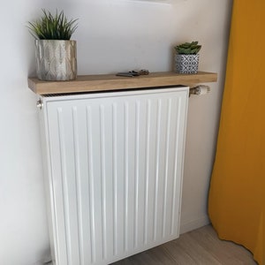 Radiator shelf in solid oak without wall fixing image 2