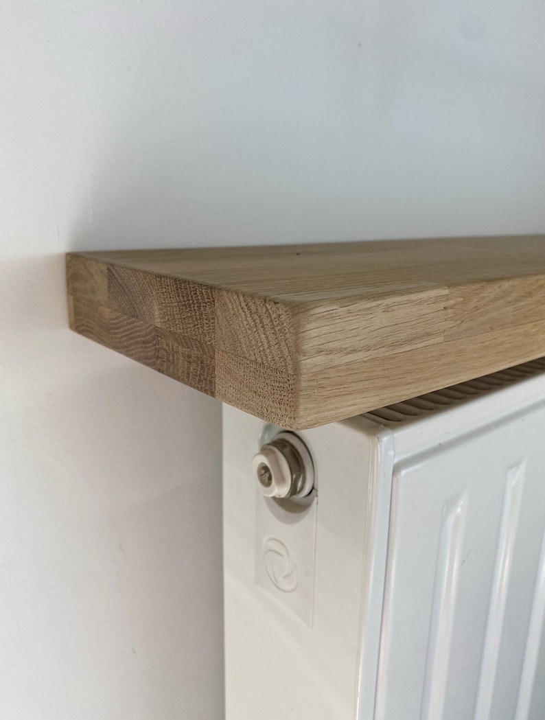 Radiator shelf in solid oak without wall fixing image 4