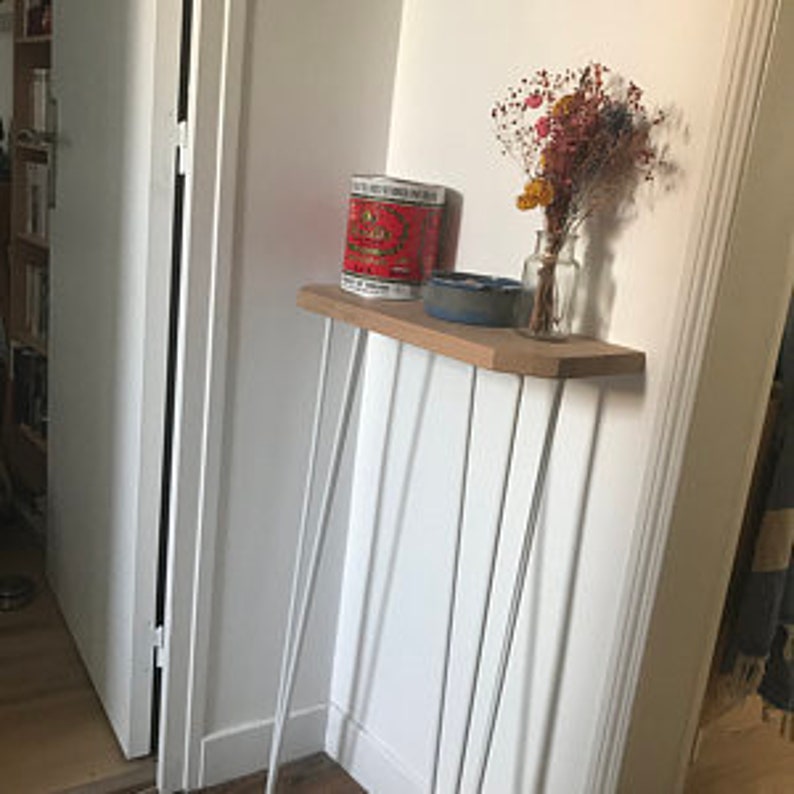 Konsole aus Holz im industriellen Stil mit Fuß aus Metall | Etsy