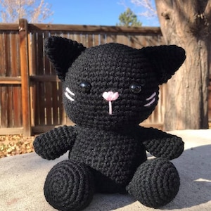 Crochet Black Cat Amigurumi Toy, Cat Plush, Cat Plushies, Cat World, Crochet Cat, Amigurumi Cat