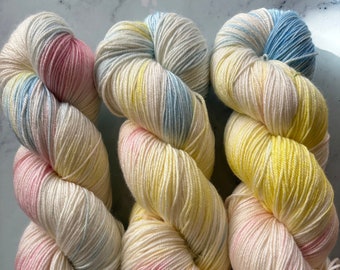 Hand Dyed Merino Silk Yarn - Tie-Dye Guy - Merino and Silk 100g