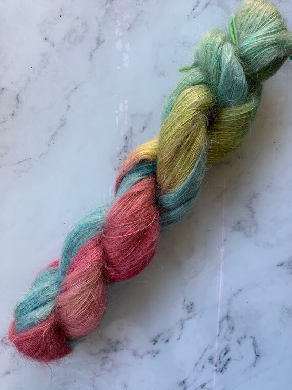 Hand Dyed Mohair Silk Yarn Fade Into Autumn 50g Superkid Etsy