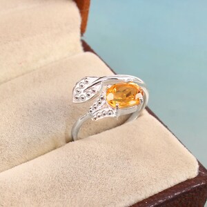 Citrine Ring, Natural Citrine Ring, Oval Cut November Birthstone Ring, Sterling Silver Engagement ring, yellow gemstone ring, Everyday Ring