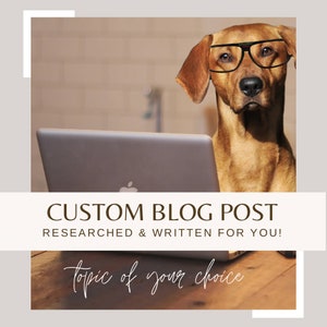 Your Topic! 500-700 Word Blog Post + Social Media Caption