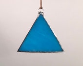 Modern Stained Glass Window Hanging Triangle. This Will Look Absolutely Stunning In A Window, Or In The Sun