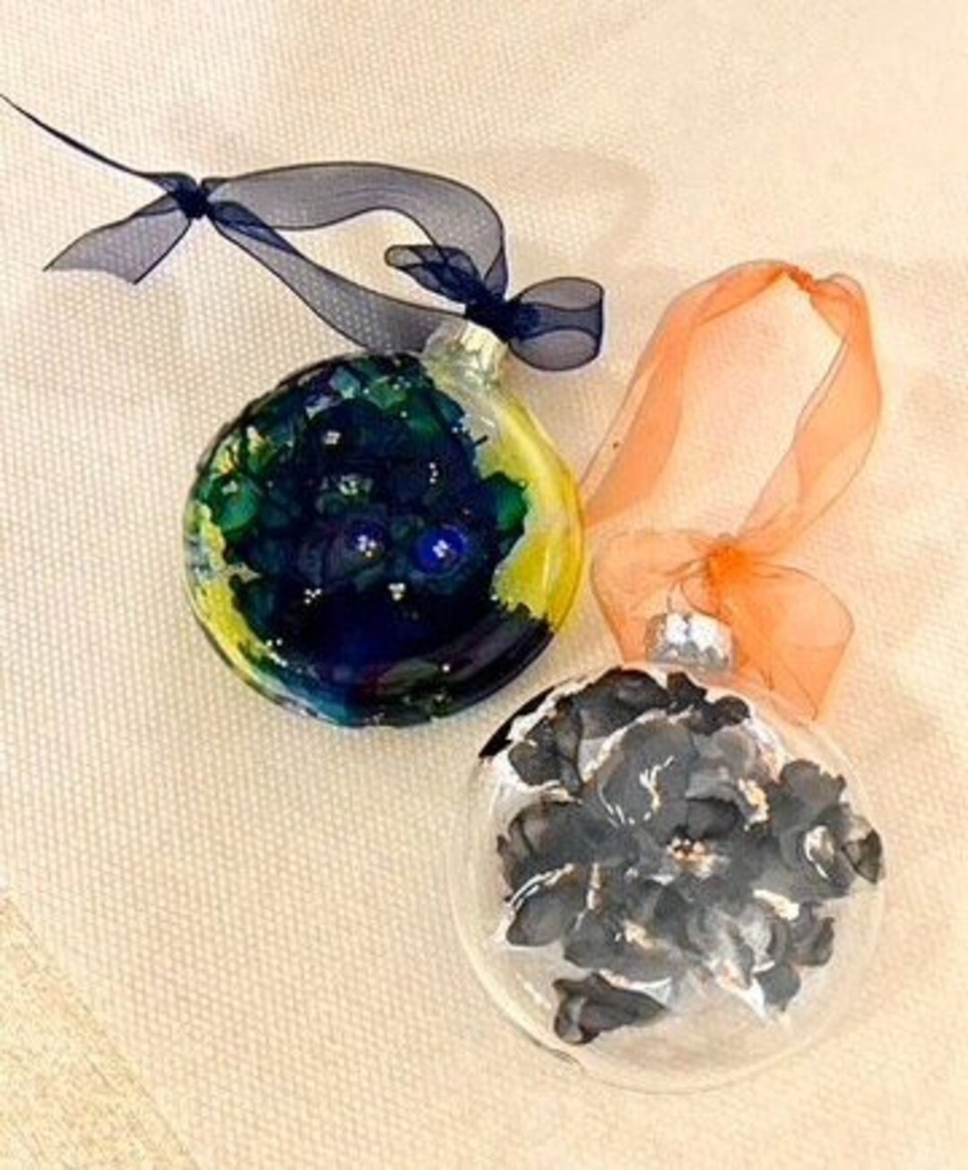 Hand Painted Glass Baubles Christmas Tree Decorations Unique Etsy UK