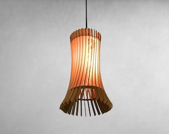 Handmade Baltic Birch Wood Pendant Light – Modern Chandelier Lighting