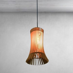 Handmade Baltic Birch Wood Pendant Light – Modern Chandelier Lighting