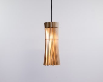 Boho Light - Pendant Light , Modern lighting , Ceiling light , Chandelier Lighting , Hanging Light , Wood Lampshade , Kitchen light , Dining