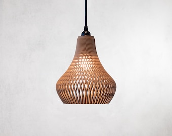 Lampada a sospensione Boho / Lampada a sospensione in stile rattan / Lampada da soffitto in legno PLA / Lampada intrecciata in stile fattoria / Illuminazione per isola cucina e sala da pranzo