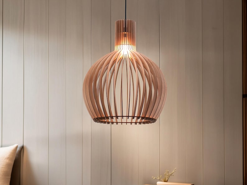 Scandinavian Design | Wood Pendant Light | Modern Light | Handmade Lamp ... - Budget Scandinavian Pendant Lighting For Entryway