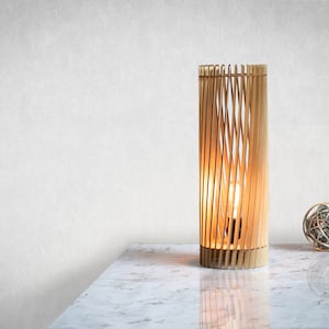 Baltic Birch Wood Table Lamp - Modern Accent Lighting