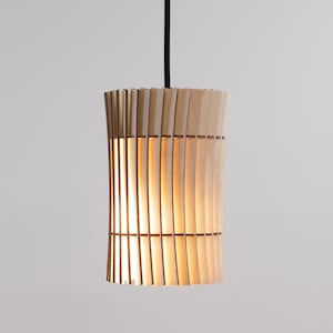 Modern Wood Pendant Light Pendant Light , Modern lighting , Ceiling light , Chandelier Lighting , Hanging Light , Wood Lampshade , Boho Mini (8"x5")
