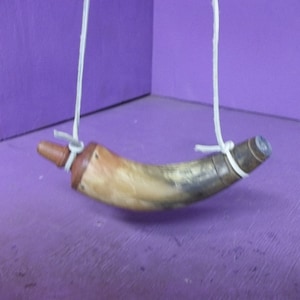 real black powder cow horn for your shotgun rifle pistol muzzle loading horn