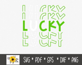 Lucky SVG | St. Patricks Day | Silhouette Cut File | Cricut Cut File | .svg | .dxf | .png | .eps | .pdf