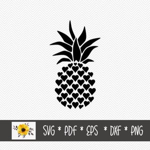 Heart Pineapple SVG | Silhouette Cut File | Cricut Cut File | .svg | .dxf | .png | .eps | .pdf