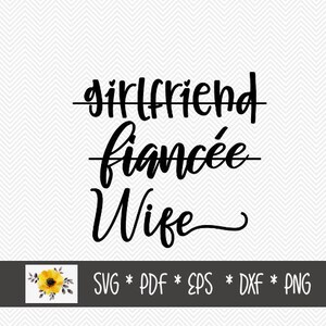 Femme SVG | Nouvellement marié | Mariage Mme. | Silhouette coupe fichier | Cricut coupe fichier | .svg | .dxf | .png | .eps | .pdf