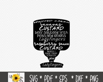 Friends Trifle Recipe SVG | Thanksgiving SVG | Silhouette Cut File | Cricut Cut File | .svg | .dxf | .png | .eps | .pdf