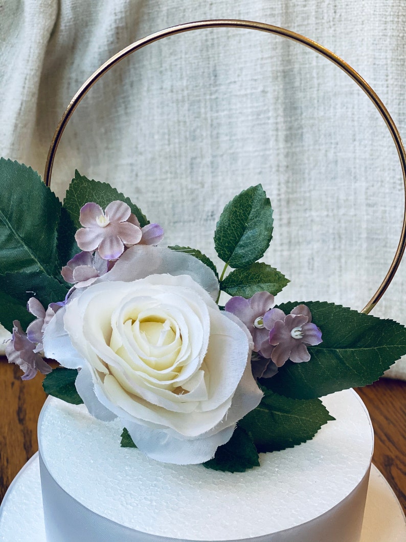 Floral Hoop Cake Topper, Shower Cake Topper, Birthday Cake Topper