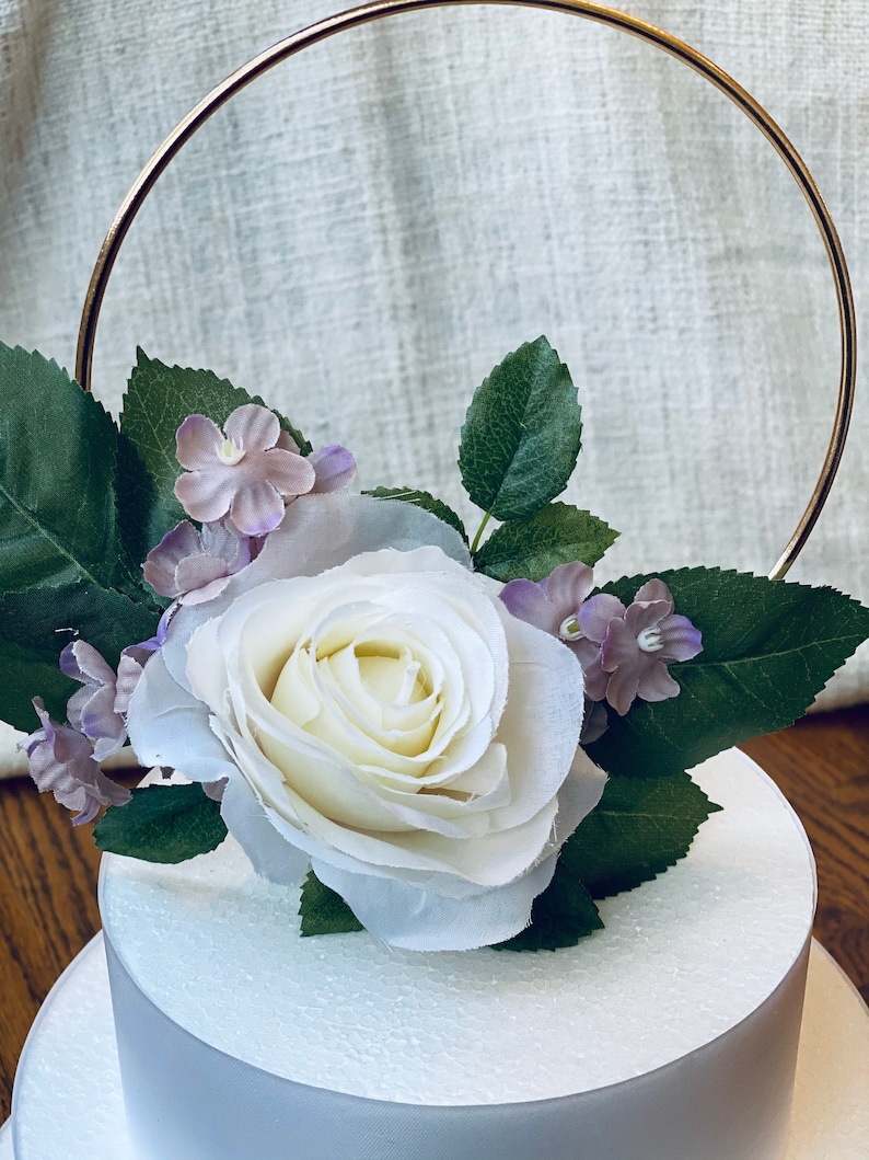 Floral Hoop Cake Topper, Shower Cake Topper, Birthday Cake Topper