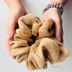 SustainaScrub Plastic Free Bath Pouf, Eco Friendly Bath Sponge, Compostable Loofah, Burlap Luffa, Jute Shower Pouf, Exfoliating Cloth, Vegan