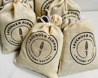 Dried Lavender Dryer Bags Set of 2/ Lavender Sachets/ Sustainable Laundry Alternative / zero waste