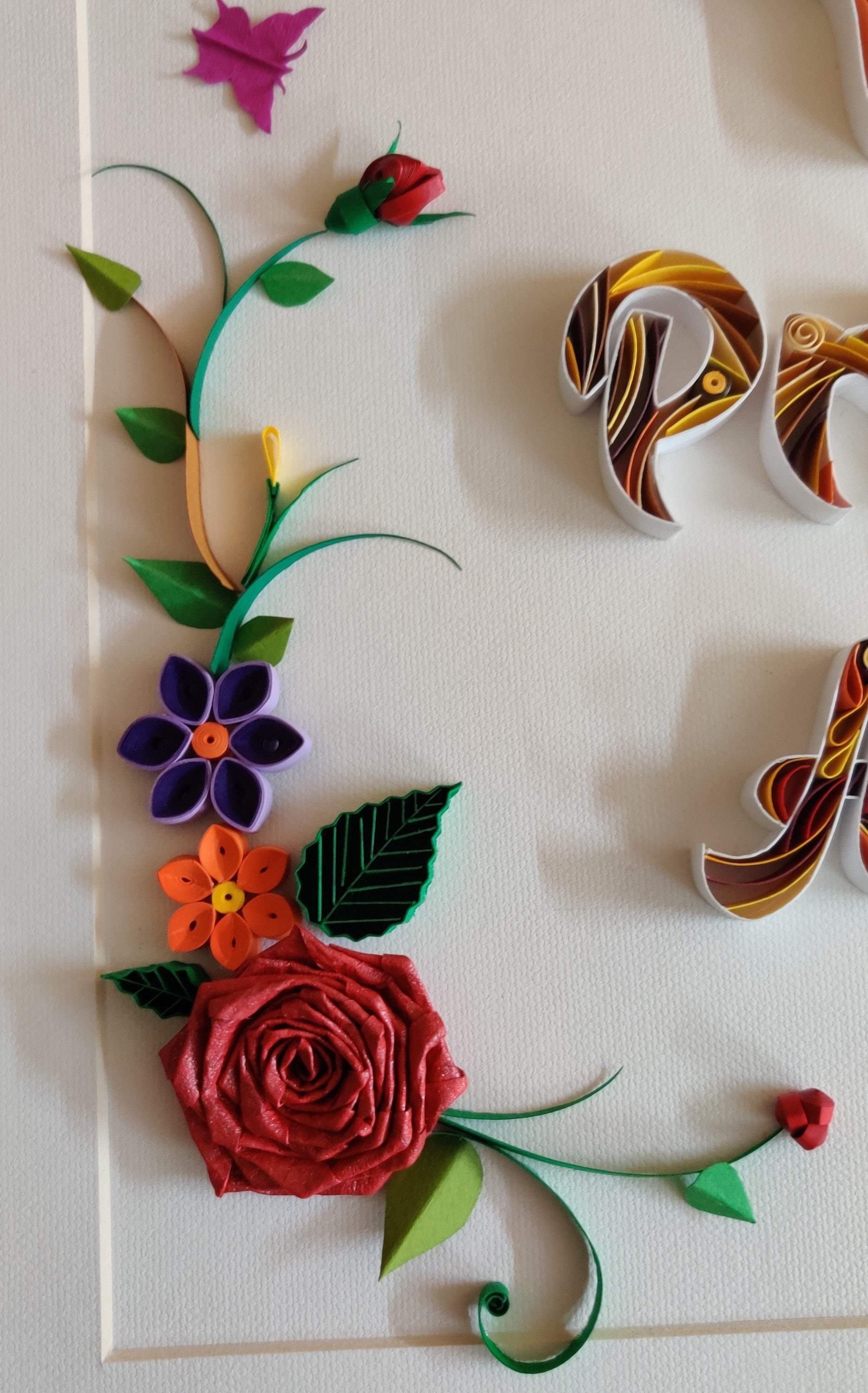 Custom quill name plate Handmade quilling artwork Etsy