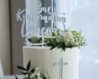 Konfirmation mit Kreuz I Kommunion I Cake Topper