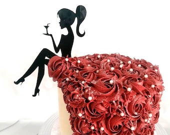 High Heels Girl/ Caketopper /Silhouette / Tortendekoration / Frau / Mädchen /Dame/ 18 / Ladycake/ Lady/ Geburtstagstorte/ 18ter Geburtstag