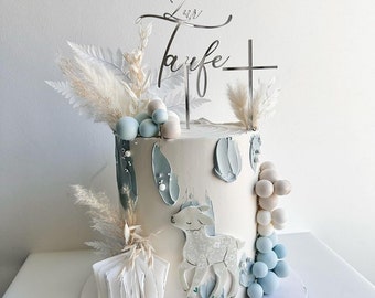 Baptism set with cross I baptism cake