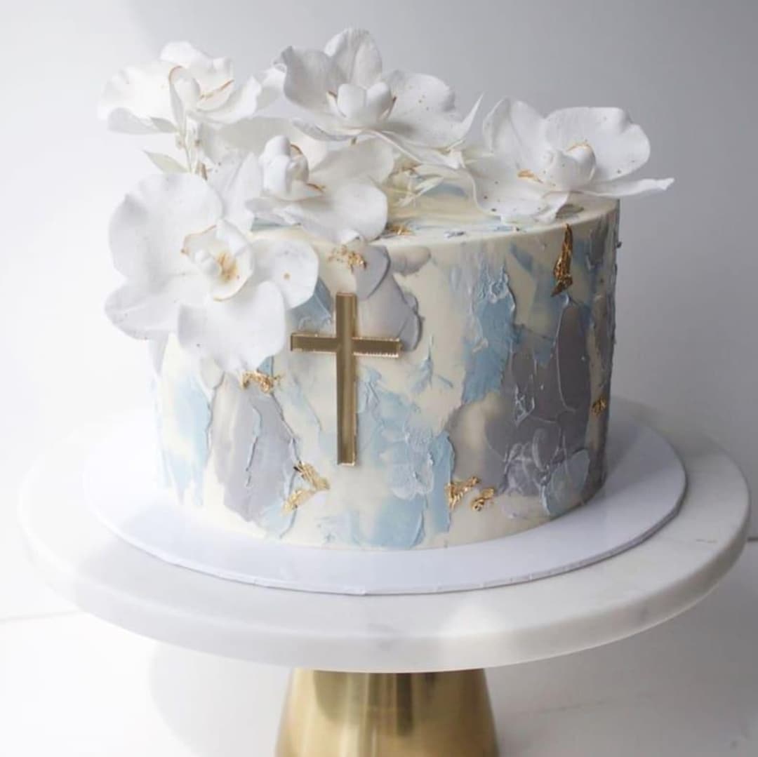 Decorazione per torta a forma di croce cristiana, torta per battesimo del bambino, cake topper, croce di legno, battesimo, comunione - Italia