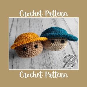 PDF CROCHET PATTERN | Ball Buddy & Cap | Amigurumi Ball | Crochet Sports Toy | English only
