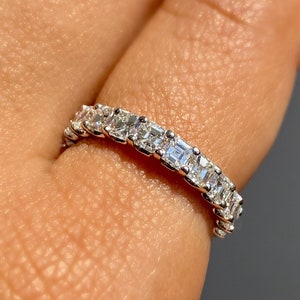 Asscher cut top eternity band platinum