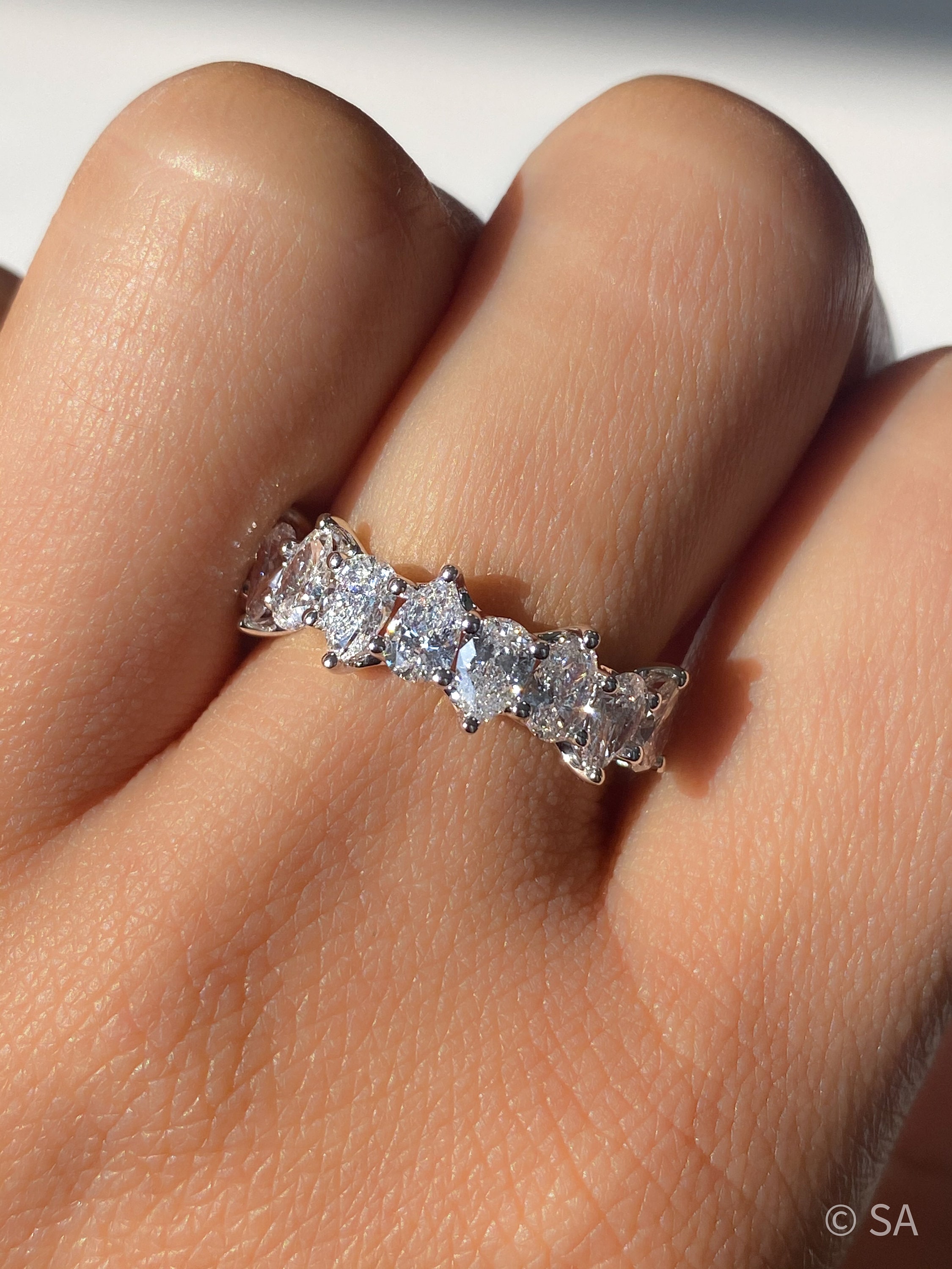 Pear shaped sale diamond eternity ring