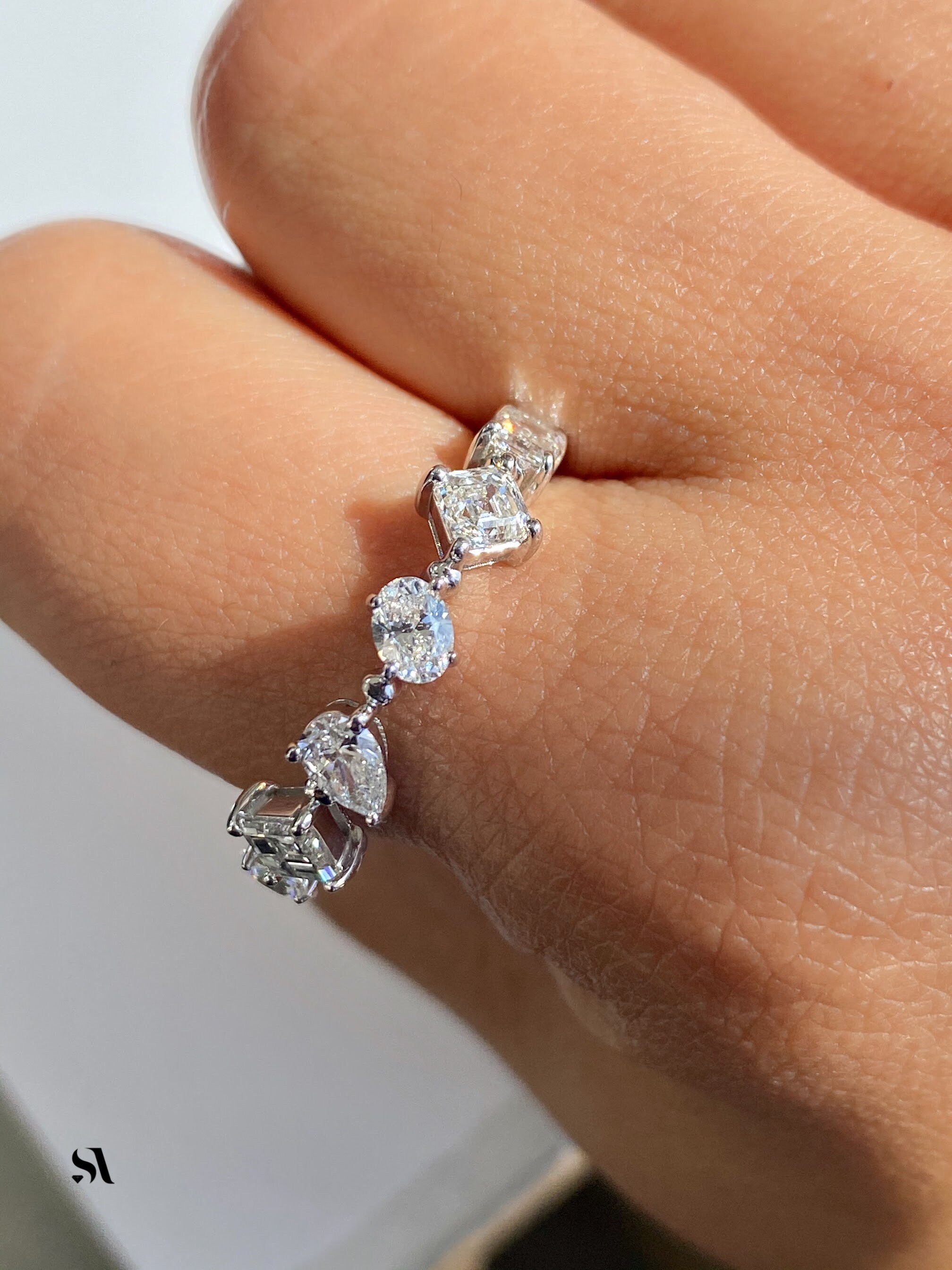 Multi shape diamond eternity clearance band
