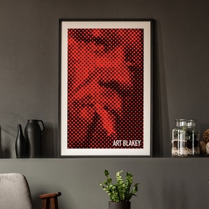 Art Blakey dot tone minimalist vintage jazz poster 24 x 36