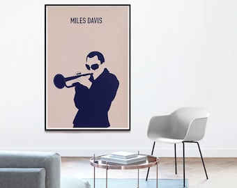 Miles Davis Trumpet pose 24 x 36
