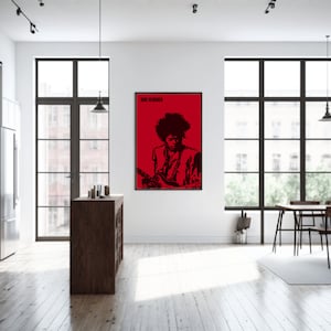 Jimi Hendrix Minimal Vintage Style Print 24 x 36