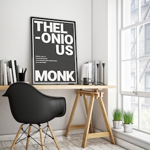 Thelonious Monk big typography minimalist poster 24 x 36