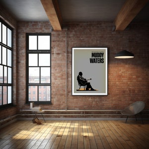 Muddy Waters Minimalist Vintage Poster 24 x 36