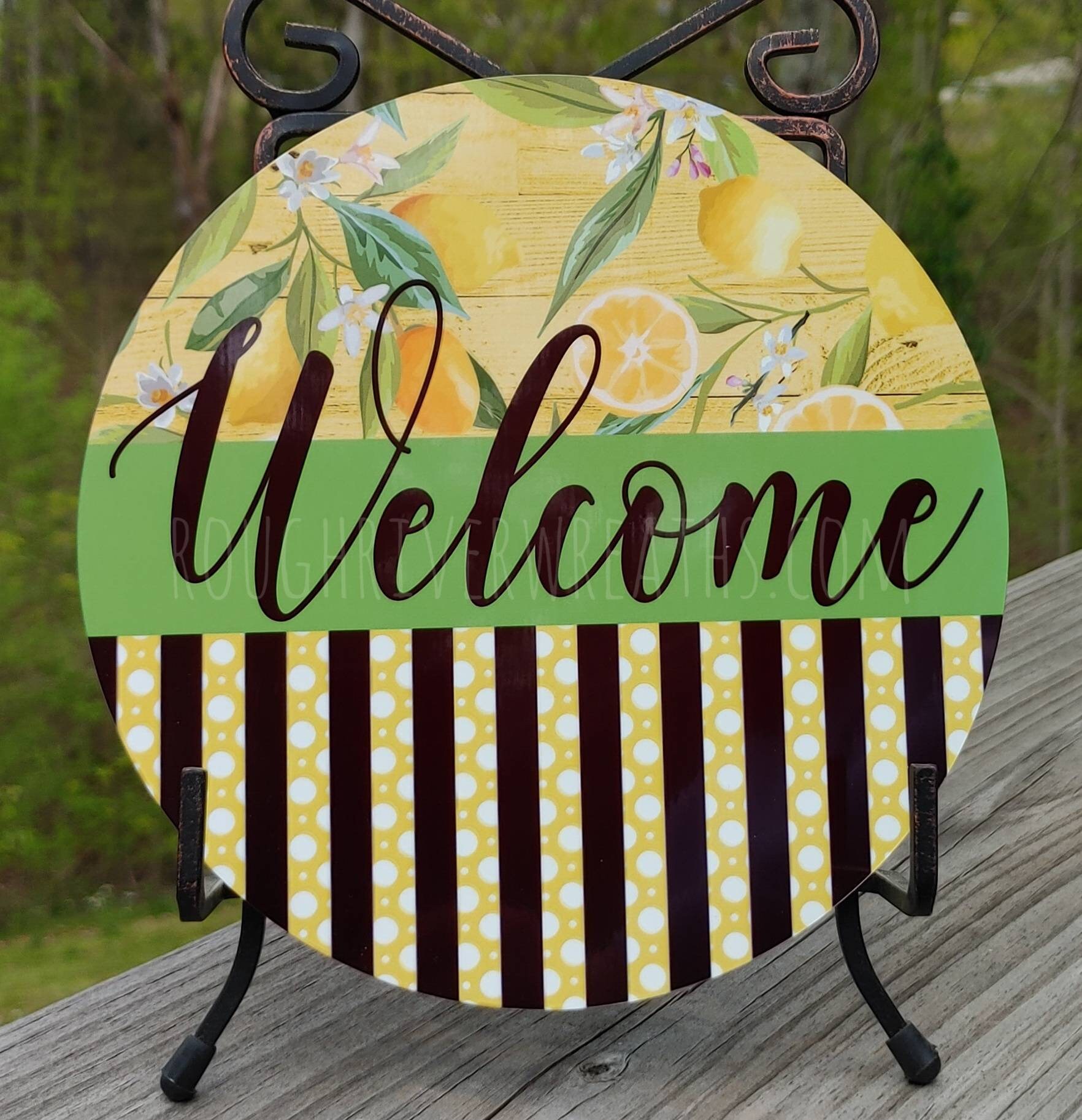 Lemon Wreath Sign Lemon Accent Sign for Wreath Lemon Metal Etsy