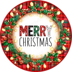 Fun Christmas Lights Wreath Sign, Merry Christmas Sign, Happy Holidays Sign, Aluminum Sign for Wreath Making